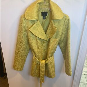 Cynthia Rowley Yellow Textured Trench Coat